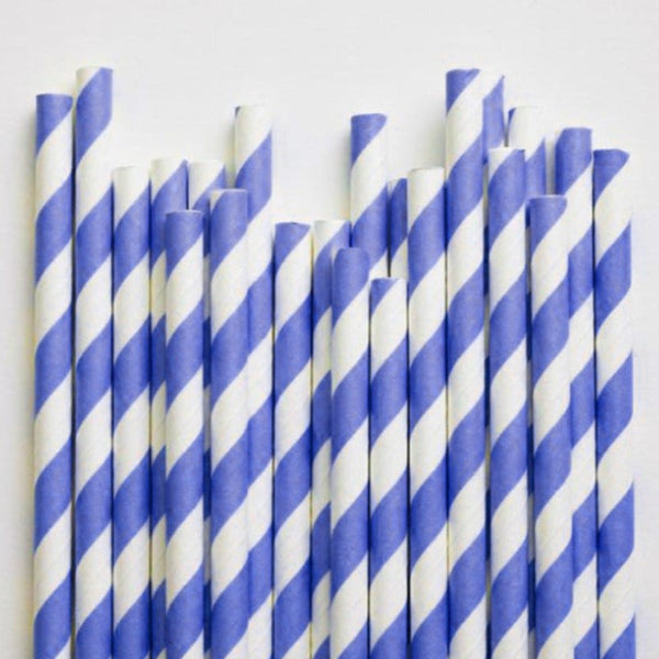 My Decorations 1000 Bulk Wholesale Pack Blue White Drinking Straws Biodegradable Eco Paper Birthday Party Event Bistro Bar Cafe Take Away Party Tablew