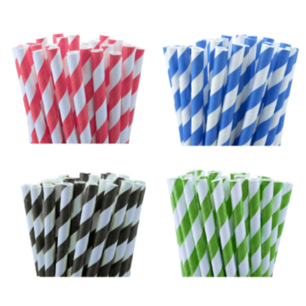 My Decorations 1000 Bulk Wholesale Pack Blue White Drinking Straws Biodegradable Eco Paper Birthday Party Event Bistro Bar Cafe Take Away Party Tablew