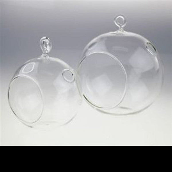 My Decorations 50 Wholesale Lot Of Hanging Clear Glass Ball Tealight Candle Holder 10Cm Diameter / High Wedding Globe Terrarium Succulent Plant Mini G