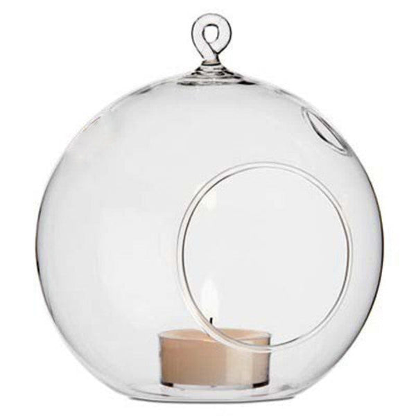 My Decorations 50 X Wholesale Lot Of Hanging Clear Glass Ball Tealight Candle Holder 8Cm Diameter / High Wedding Globe Terrarium Succulent Plant Mini