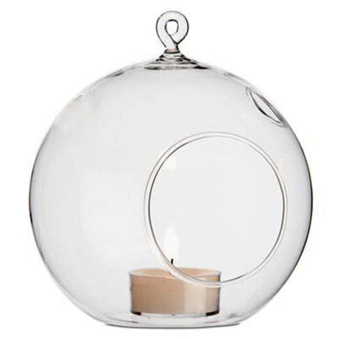 My Decorations 50 X Wholesale Lot Of Hanging Clear Glass Ball Tealight Candle Holder 8Cm Diameter / High Wedding Globe Terrarium Succulent Plant Mini