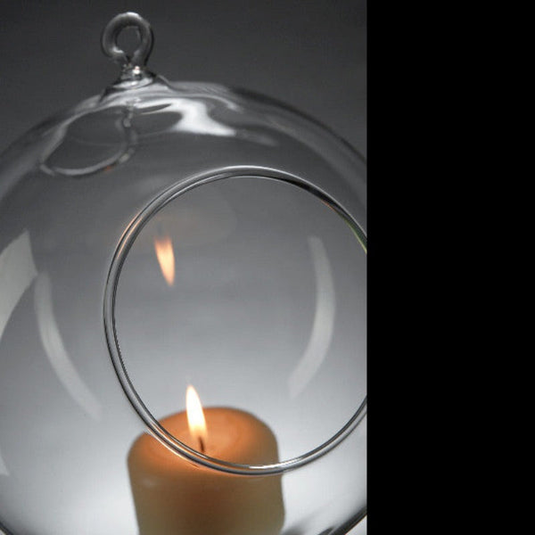 My Decorations 50 X Wholesale Lot Of Hanging Clear Glass Ball Tealight Candle Holder 8Cm Diameter / High Wedding Globe Terrarium Succulent Plant Mini