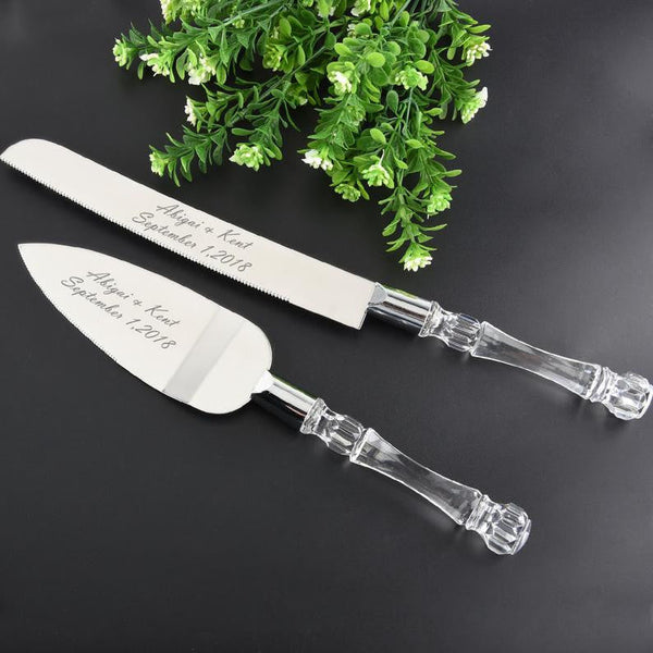 My Decorations Cutting Cake Knife And Silver Blade Server Set Wedding Anniversary Engagement Birthday Party Gift Boxed Wedding Cake Servers & Knives