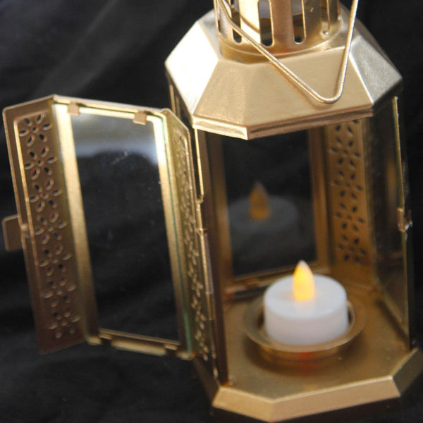 10 Pack Of Gold Metal Miners Lantern Summer Xmas Wedding Home Party Room Balconey Deck Decoration 21Cm Tealight Candle