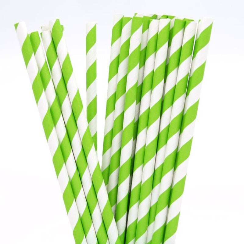 My Decorations 1000 Bulk Wholesale Pack Green White Drinking Straws Biodegradable Eco Paper Birthday Party Event Bistro Bar Cafe Take Away Straws & St