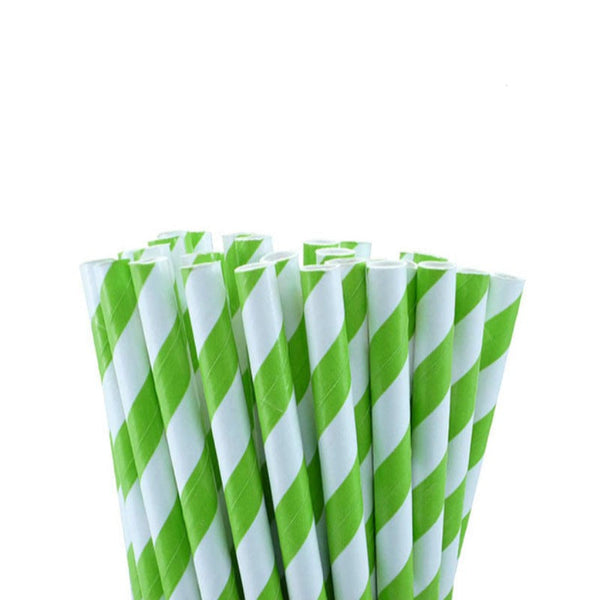 My Decorations 1000 Bulk Wholesale Pack Green White Drinking Straws Biodegradable Eco Paper Birthday Party Event Bistro Bar Cafe Take Away Straws & St