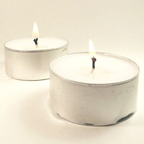 Large Tealight Candles 6Cm Wide In Silver Foil Cup 50 A Pack - Party Event Wedding Bbq Dinner Romantic Ambience Decor
