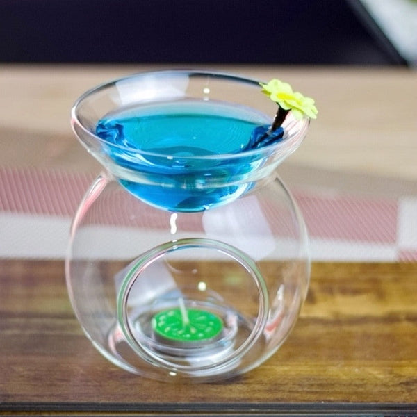 My Decorations 5 Pack Of Perfume Scented Essential Oil Tealight Candle Burner Glass Lamp For Spa Room Relax 14Cm High Aromatherapy