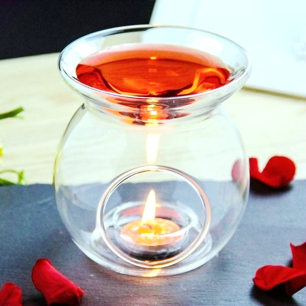 My Decorations 5 Pack Of Perfume Scented Essential Oil Tealight Candle Burner Glass Lamp For Spa Room Relax 14Cm High Aromatherapy