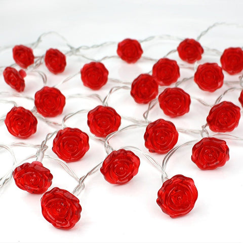 Red Rose Battery String Fairy Light - Party Night Wedding Decoration
