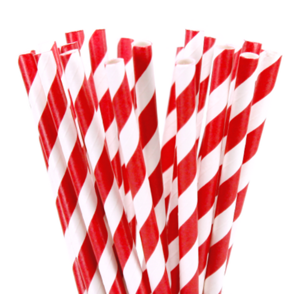 My Decorations 1000 Bulk Wholesale Pack Red White Drinking Straws Biodegradable Eco Paper Birthday Party Event Bistro Bar Cafe Take Away Straws & Stir