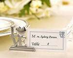 Wedding Name Card Place Stand Silver Love Letters - Anniversary Or Engagement Party 10 Pack