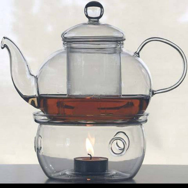 My Decorations 5 Sets Of Gongfu Chinese Ceremony Tea 6 Glass Cups With Infuser And Tealight Candle Pot Warmer Teasets