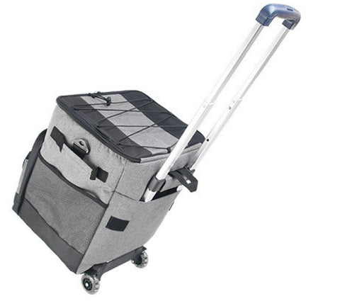 Cooler Picnic Bag Trolley Thermally Insulated - 36L 60 Cans Grey Drinks Food Rainproof