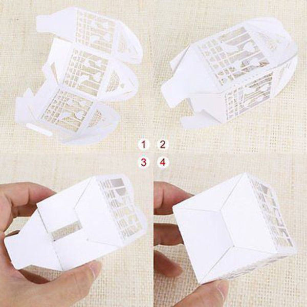 My Decorations 100 Piece Pack White Dove Bird Heart Wedding Bomboniere Favor Lolly Gift Card Box Gift Boxes