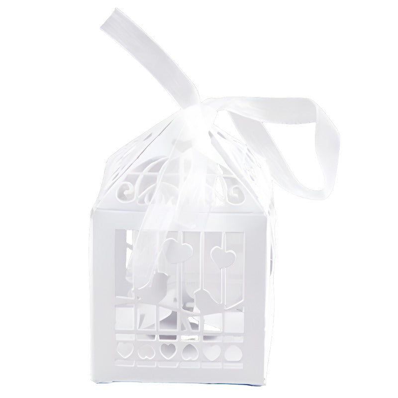 My Decorations 50 Piece Pack White Dove Bird Heart Wedding Bomboniere Favor Lolly Gift Card Box Gift Boxes