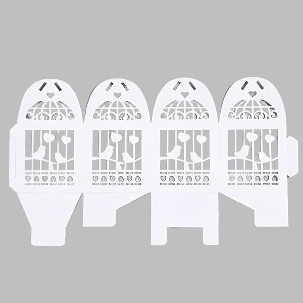 My Decorations 50 Piece Pack White Dove Bird Heart Wedding Bomboniere Favor Lolly Gift Card Box Gift Boxes