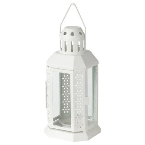 My Decorations 5 Pack Of White Metal Miners Lantern Summer Wedding Home Party Room Balconey Deck 21Cm Tealight Candle