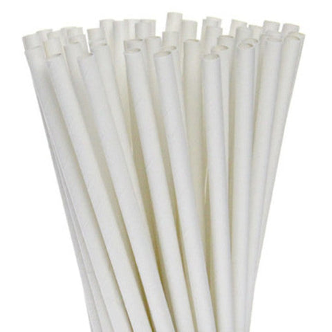 My Decorations 200 Pack White Drinking Straws Biodegradable Eco Paper Birthday Party Event Bistro Bar Cafe Take Away Party Tableware & Serveware