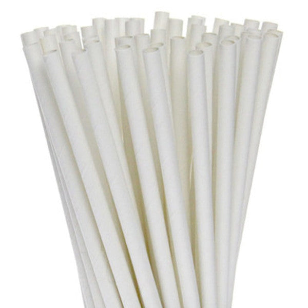 My Decorations 200 Pack White Drinking Straws Biodegradable Eco Paper Birthday Party Event Bistro Bar Cafe Take Away Party Tableware & Serveware