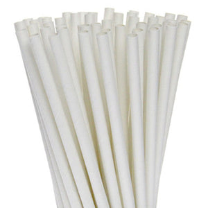 50 Pack White Drinking Straws Biodegradable Eco Paper Birthday Party Event Bistro Bar Cafe Take Away