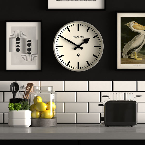 Newgate Railway Clock Grey Wall Clocks
