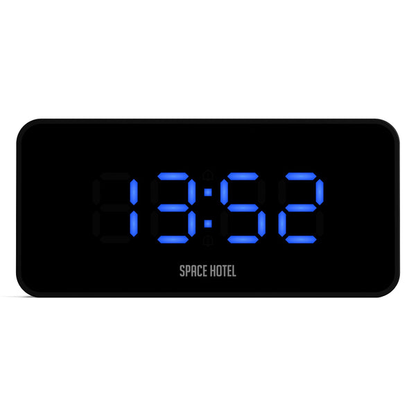 Newgate Space Hotel Hypertron Alarm Clock Black Case Lens Alarm Clocks & Clock Radios