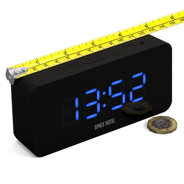 Newgate Space Hotel Hypertron Alarm Clock Black Case Lens Alarm Clocks & Clock Radios