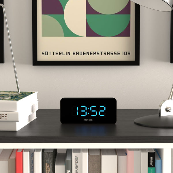 Newgate Space Hotel Hypertron Alarm Clock Black Case Lens Alarm Clocks & Clock Radios