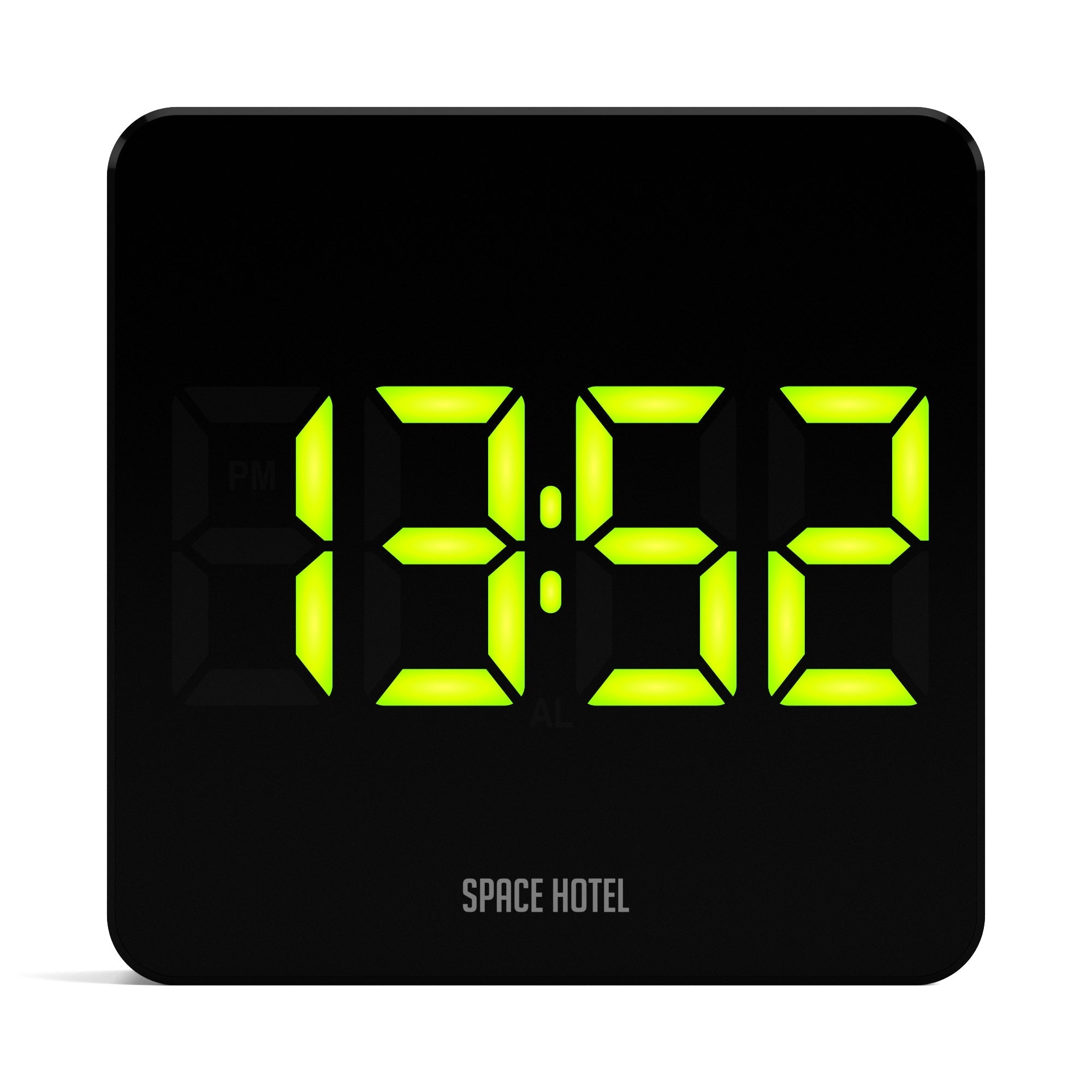 Newgate Space Hotel Hypertron Alarm Clock Black Case Lens Alarm Clocks & Clock Radios