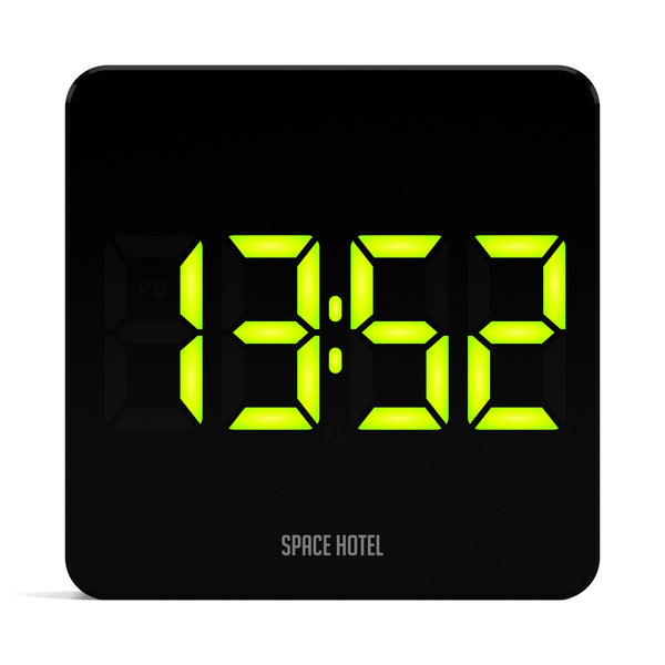 Newgate Space Hotel Hypertron Alarm Clock Black Case Lens Alarm Clocks & Clock Radios