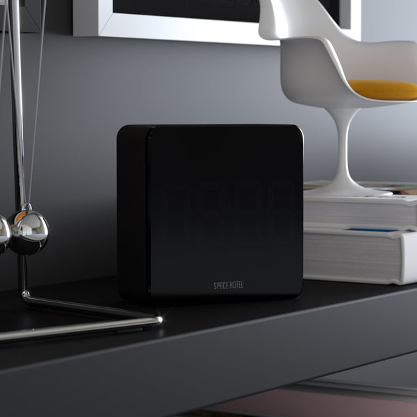 Newgate Space Hotel Hypertron Alarm Clock Black Case Lens Alarm Clocks & Clock Radios