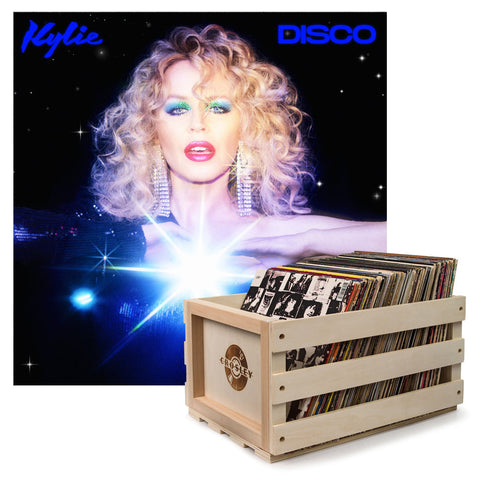Crosley Record Storage Crate & Kylie Disco Black Vinyl Album Bundle Posters & Prints