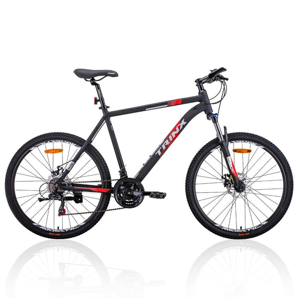 Trinx Mtb Mens Mountain Bike 26 Inch Shimano Gear 21 Speed [Colour: Matt Black White/Red] [Size Of Frame: 17 Inches] Bicycles