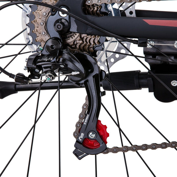 Trinx Mtb Mens Mountain Bike 26 Inch Shimano Gear 21 Speed [Colour: Matt Black White/Red] [Size Of Frame: 17 Inches] Bicycles