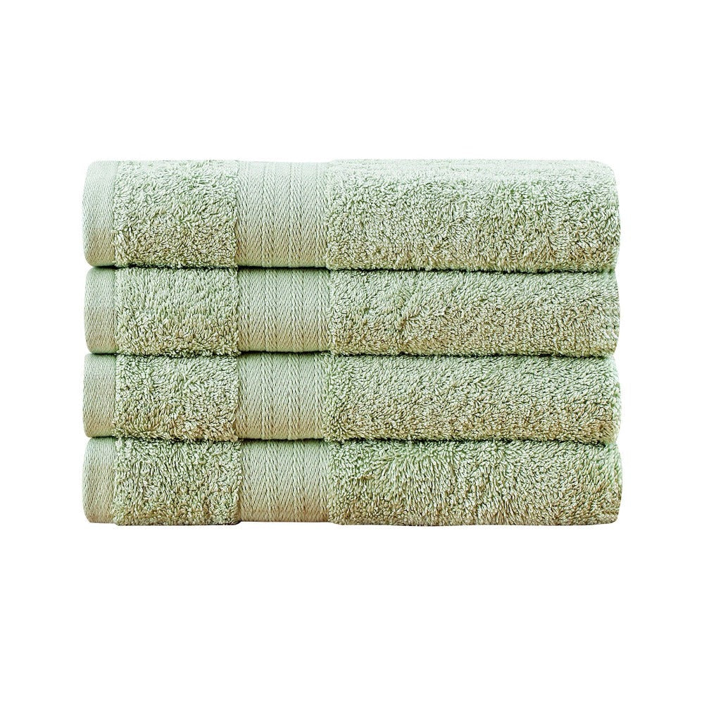 Linenland Bath Towel 4 Piece Cotton Hand Towels Set - Blue
