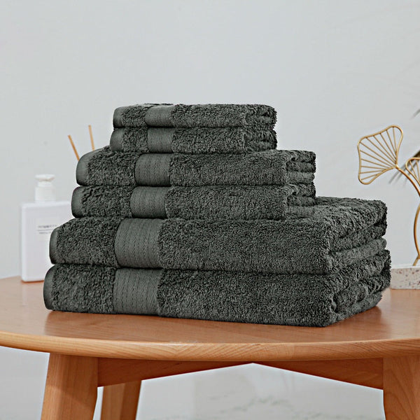 Luxury 6 Piece Soft And Absorbent Cotton Bath Towel Set - Blue