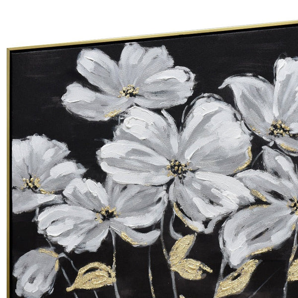 80X80cm Golden Blossoms Framed Hand Painted Canvas Wall Art