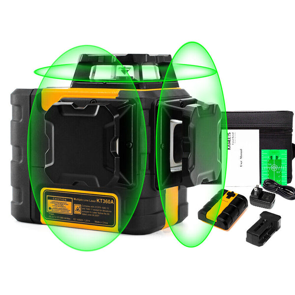 Kaiweets Kt360a Green Laser Level X Rotary Self Leveling With 2 Rechargeable Battery