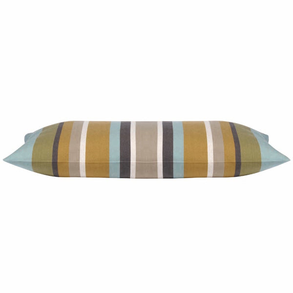 Corban Aqua Rectangle 35X70cm Striped Multicoloured Cushion Cover Nautical