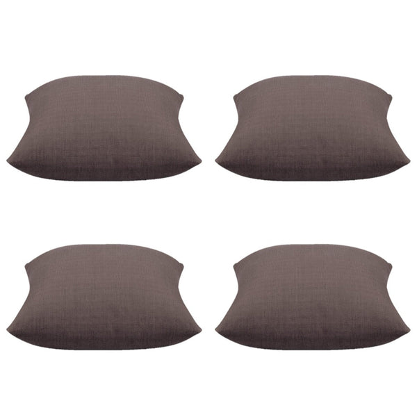 En Pack Of 4 Elements Stone Brown Solid Base Colour Square Cushion Covers