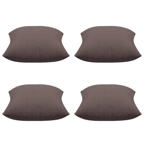 En Pack Of 4 Elements Stone Brown Solid Base Colour Square Cushion Covers