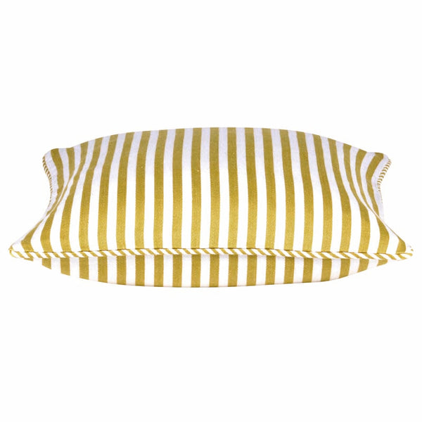 Pad Dandi Mustard Yellow & White Striped Cushion Cover 40X40cm Cushion Covers