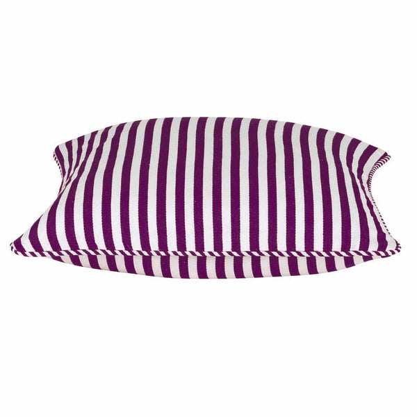 En Pack Of 4 Dandi Fuchsia Plum Purple & White Striped Square 40X40cm Cushion Covers