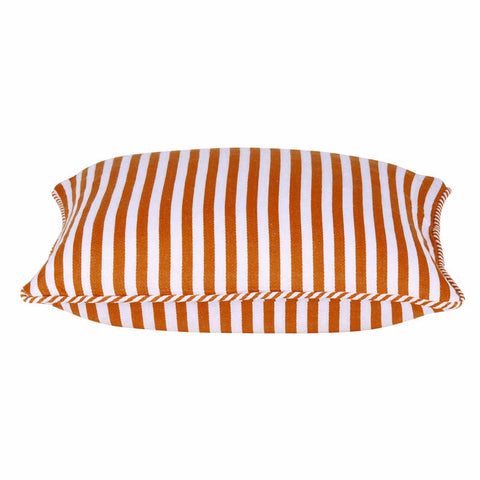Pad Dandi Orange & White Striped Nautical Cushion Cover 40X40cm Cushion Covers