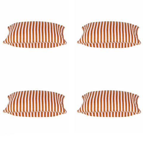 En Pack Of 4 Dandi Orange & White Striped Nautical 40X40cm Cushion Covers