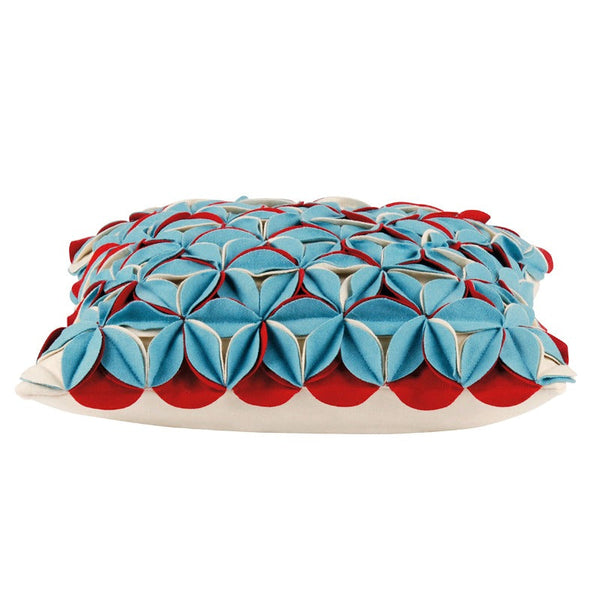 Pad Amelie Aqua Blue & Red 3D Texture Cushion Cover Cushion Covers