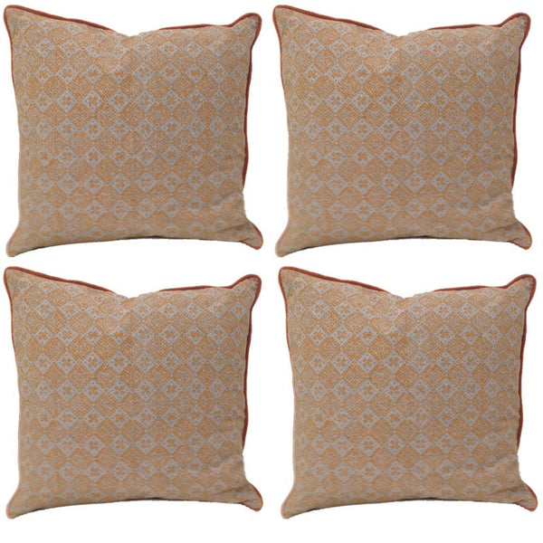 En Pack Of 4 Azuk Orange & Grey 50Cm X Cushion Covers