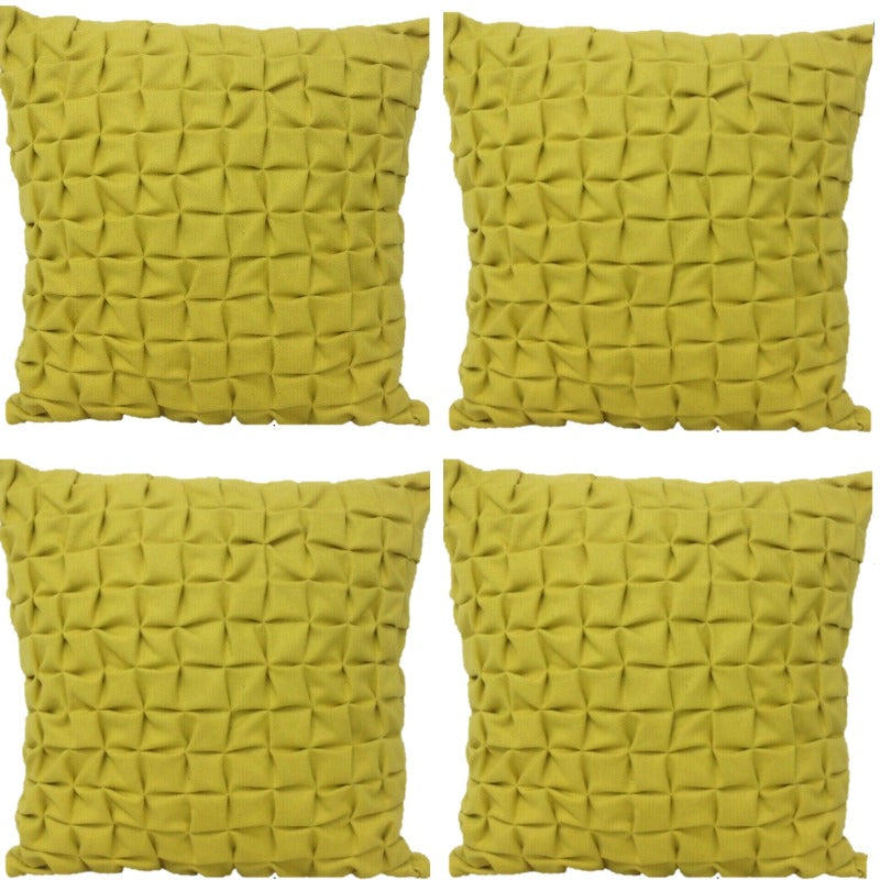 En Pack Of 4 Flux Mustard Yellow 3D Textured 45Cm X Cushion Covers