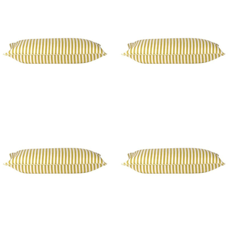 En Pack Of 4 Dandi Mustard Yellow & White Rectangle Cushion Covers